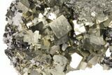 Cubic Pyrite, Sphalerite & Quartz Crystal Association - Peru #133015-2